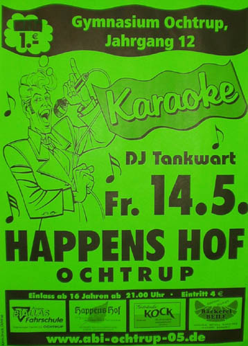 14.05 : Karaoke Party bei Happens mit DJ Tankwart und Pils fr nur n Euro